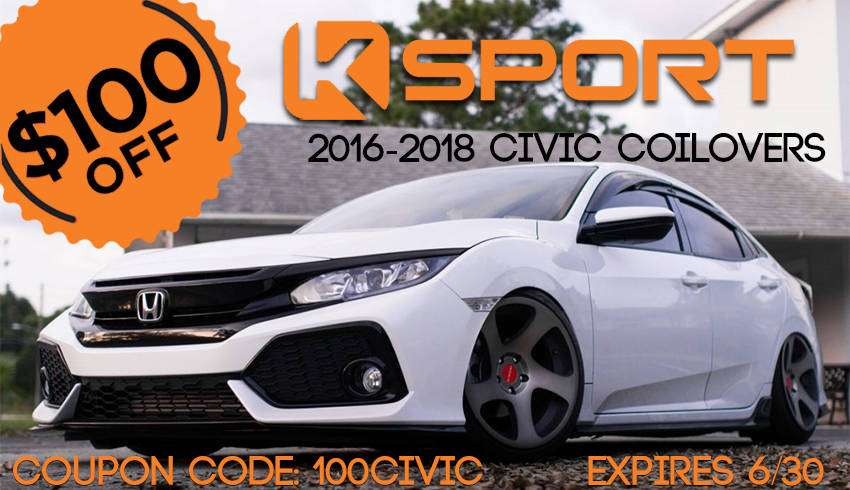 11th Gen Honda Civic Ksport 16-18 Civic Base Kontrol Coilover Sale! 10th-gen-civic-sale-half-hero