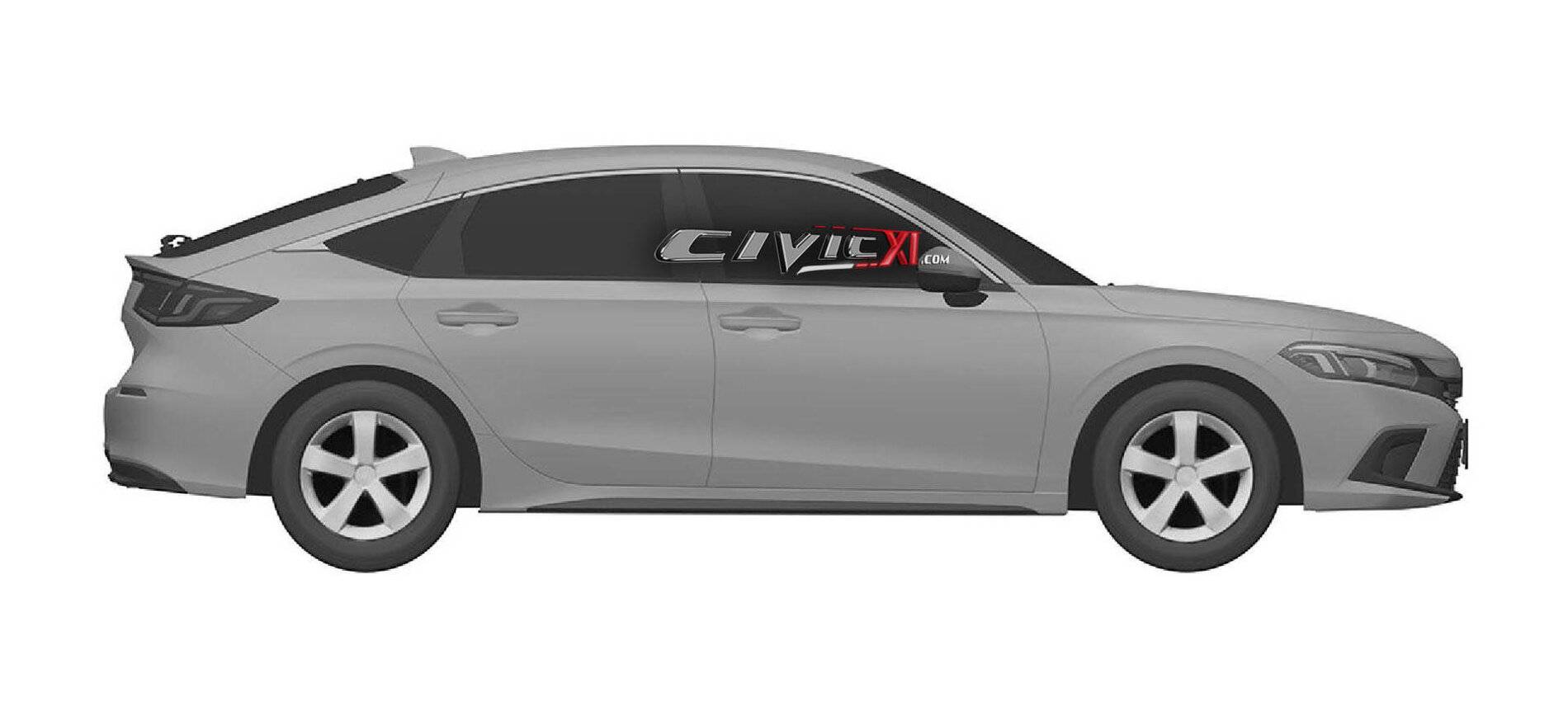 11th Gen Honda Civic Exclusive: 11th Gen 2022 Civic (Hatchback) Fully Revealed in Official Honda Patent Images 11th Gen 2022 Honda Civic Hatchback 4 - CivicXI.com