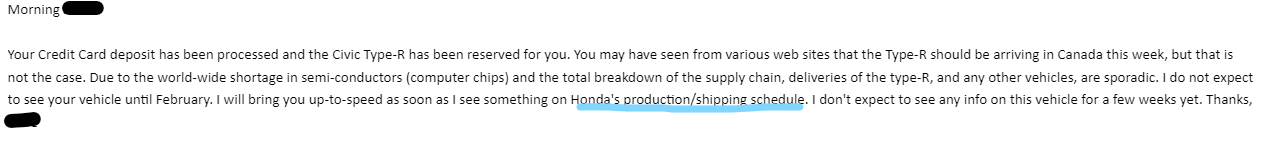 11th Gen Honda Civic Canadian dealer asked what colour Type R I want 1667240067115