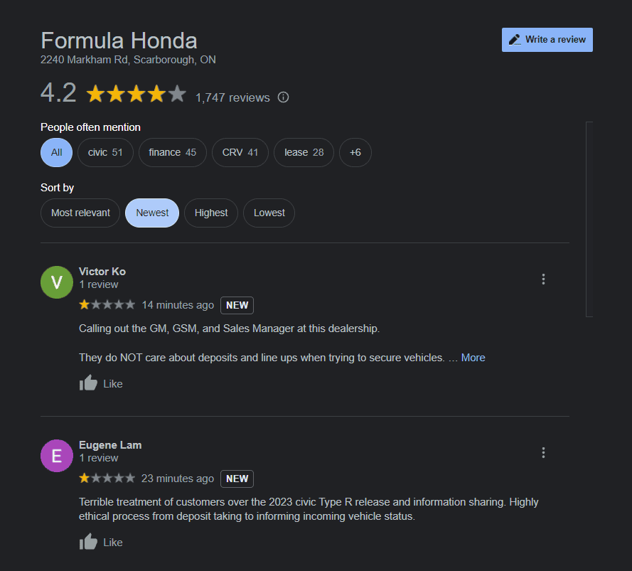 11th Gen Honda Civic Canadian dealer asked what colour Type R I want 1668280008999