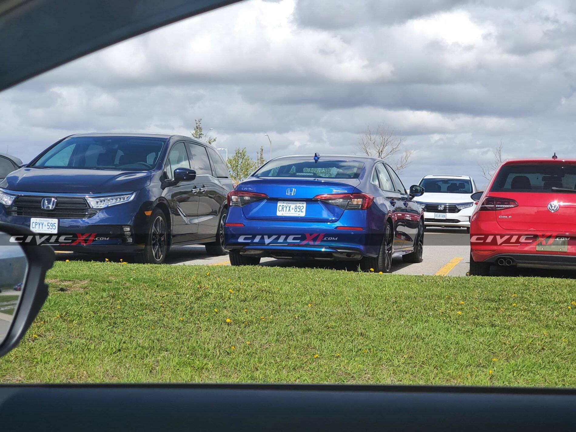 11th Gen Honda Civic 2022 Civic Sedan Aegean Blue Metallic Spotted in Honda HQ Parking Lot. 2022-civic-sedan-aegean-blue-honda-hq-parking-lot-2