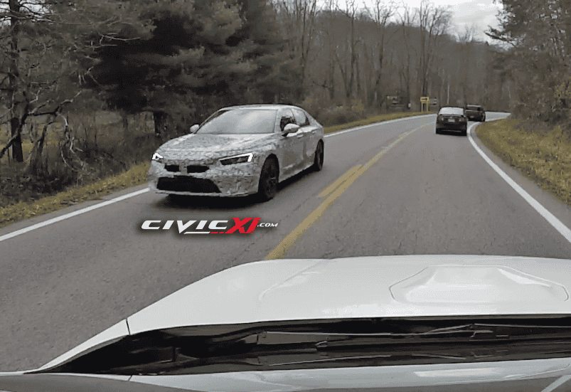 11th Gen Honda Civic 2022 Civic Si Test Mules Spotted Testing With Current Si Sedan 2022 Civic Si Sedan Spied 5