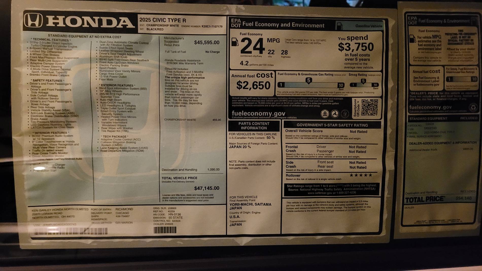 11th Gen Honda Civic What did you pay for your FL5? 20250109_163910