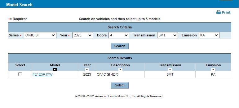 11th Gen Honda Civic "Looks" like 2023 Si "may not" be getting new colors, AND losing HPT's...!?!? Maybe dropping color upcharge??? 23si.JPG