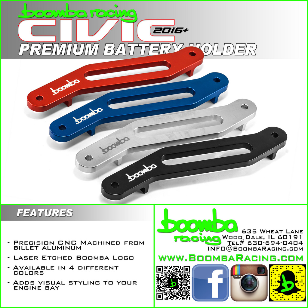 11th Gen Honda Civic Battery Tie Downs Available Now! 2 Styles - Boomba Racing 33437767836_2fc7f96e40_b