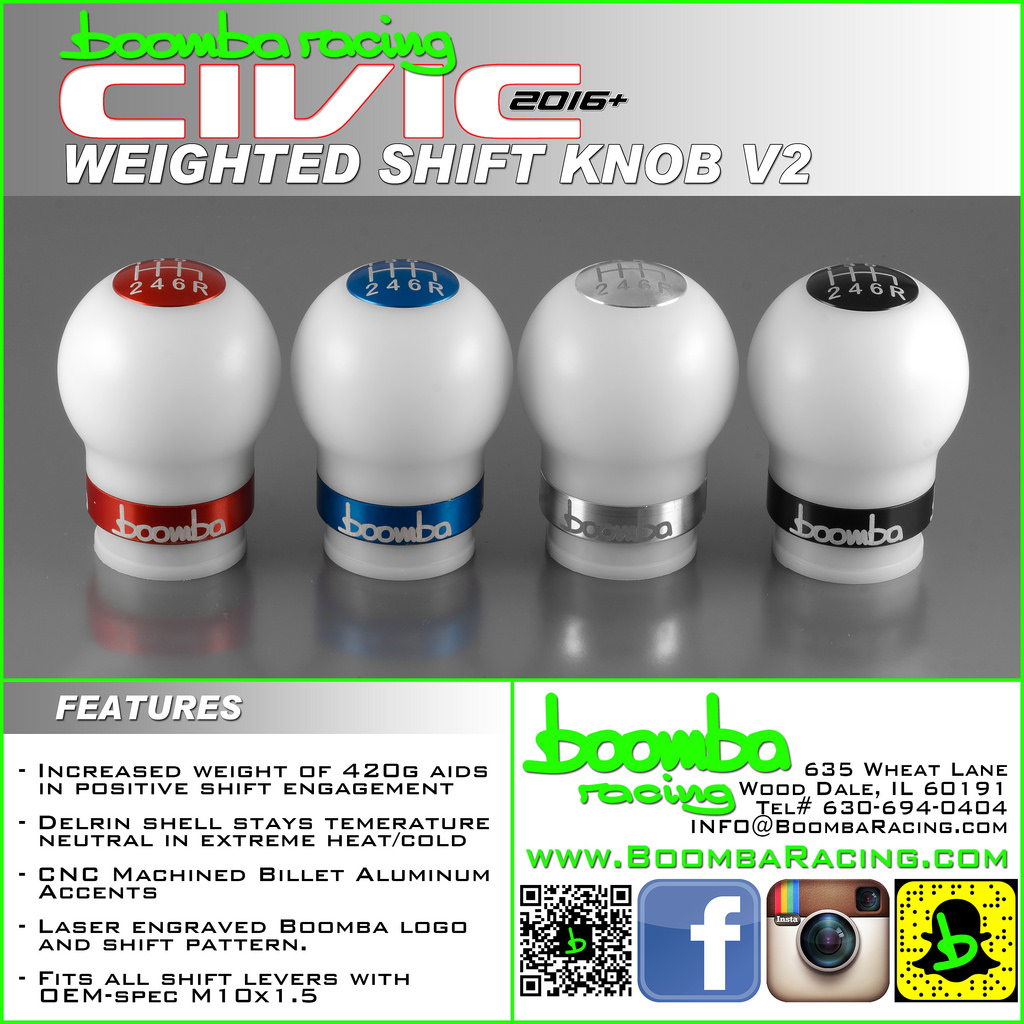 11th Gen Honda Civic Boomba Racing Weighted Shift Knobs 33919311786_968c94a4ff_b