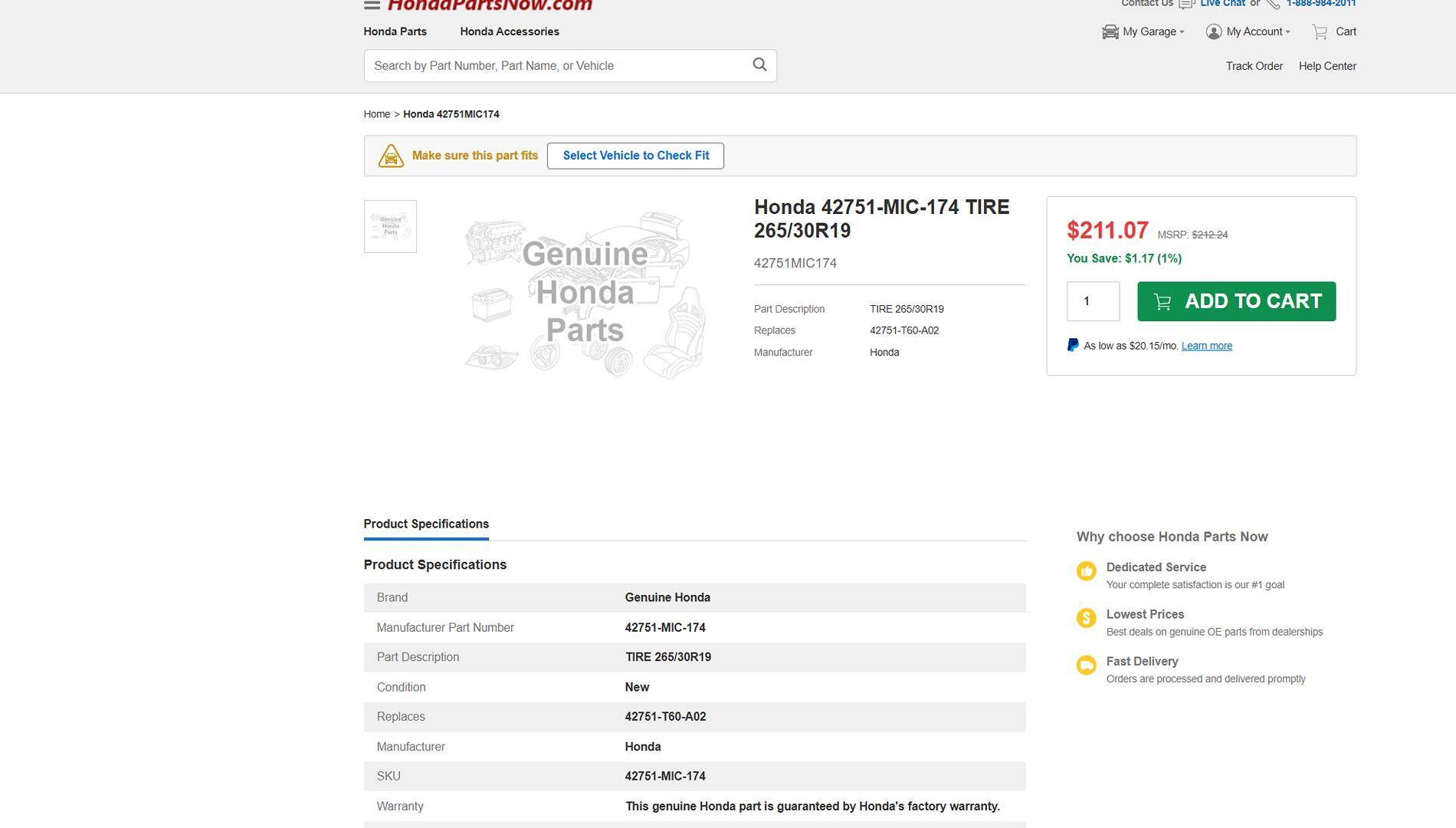 11th Gen Honda Civic Pilot Sport 4S OE vs "Retail" Pricing honda parts