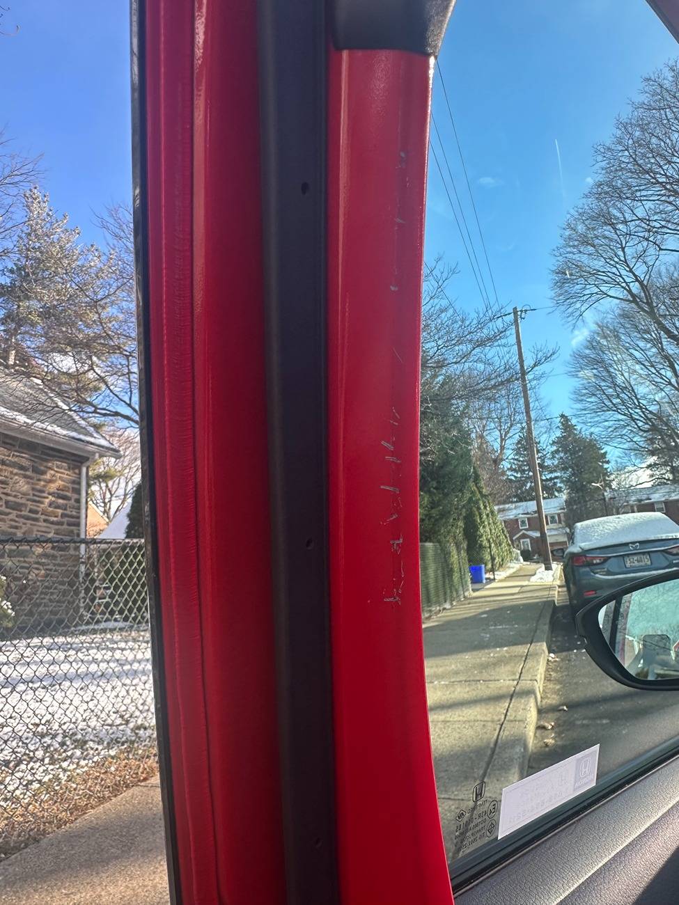 11th Gen Honda Civic Scratches on door panels at delivery IMG_2147