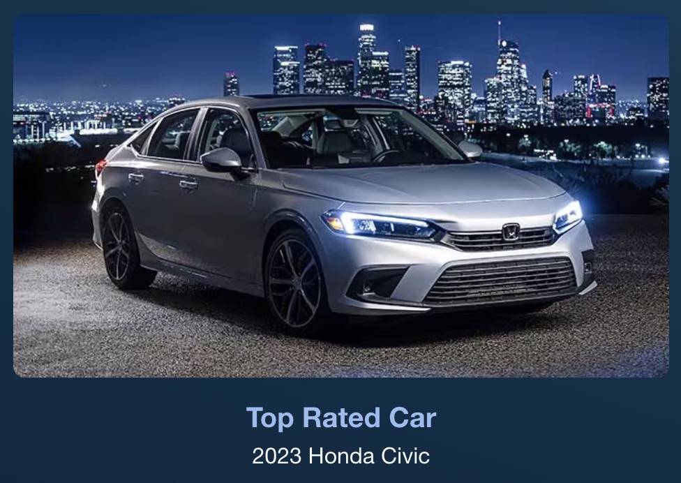 11th Gen Honda Civic 🥇 Honda Civic is a Edmunds Top Rated Awards 2023 Winner Screenshot 2023-01-18 at 6.38.10 AM