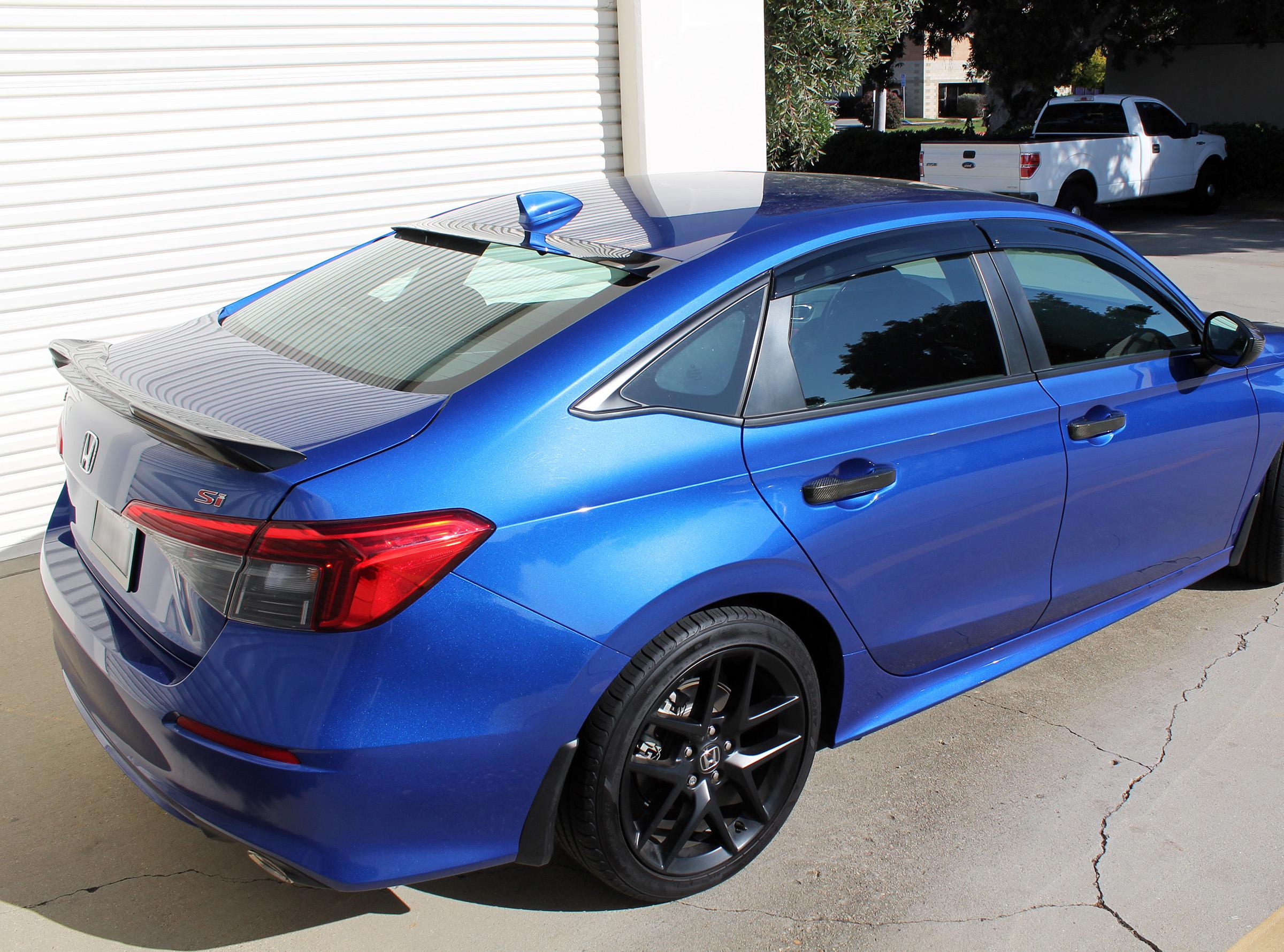 11th Gen Honda Civic Side Window Visors & Roof Visor / Spoiler - Installed! Side Window and Roof Visors Installed 11th Civic 1