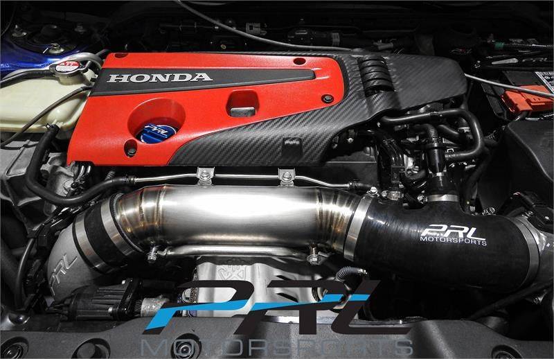 11th Gen Honda Civic PRL Motorsports 2017+ Honda Civic Type-R Turbocharger Inlet Pipe Kit TurboInletCrossoverStraightonEngineBay_zpsxbeti5yo