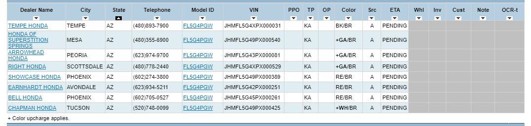 11th Gen Honda Civic 2023 Civic Type R Waitlist / Deposit / Reservations List - Check in here! VIn list AZ.JPG