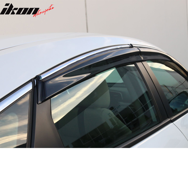 11th Gen Honda Civic 16-17 Civic 10th Gen Sedan - MUGEN V2 Style Window Visor w/Chrome Trim - WD-HC164MU2-CHR WD-HC164MU2-CHR-5