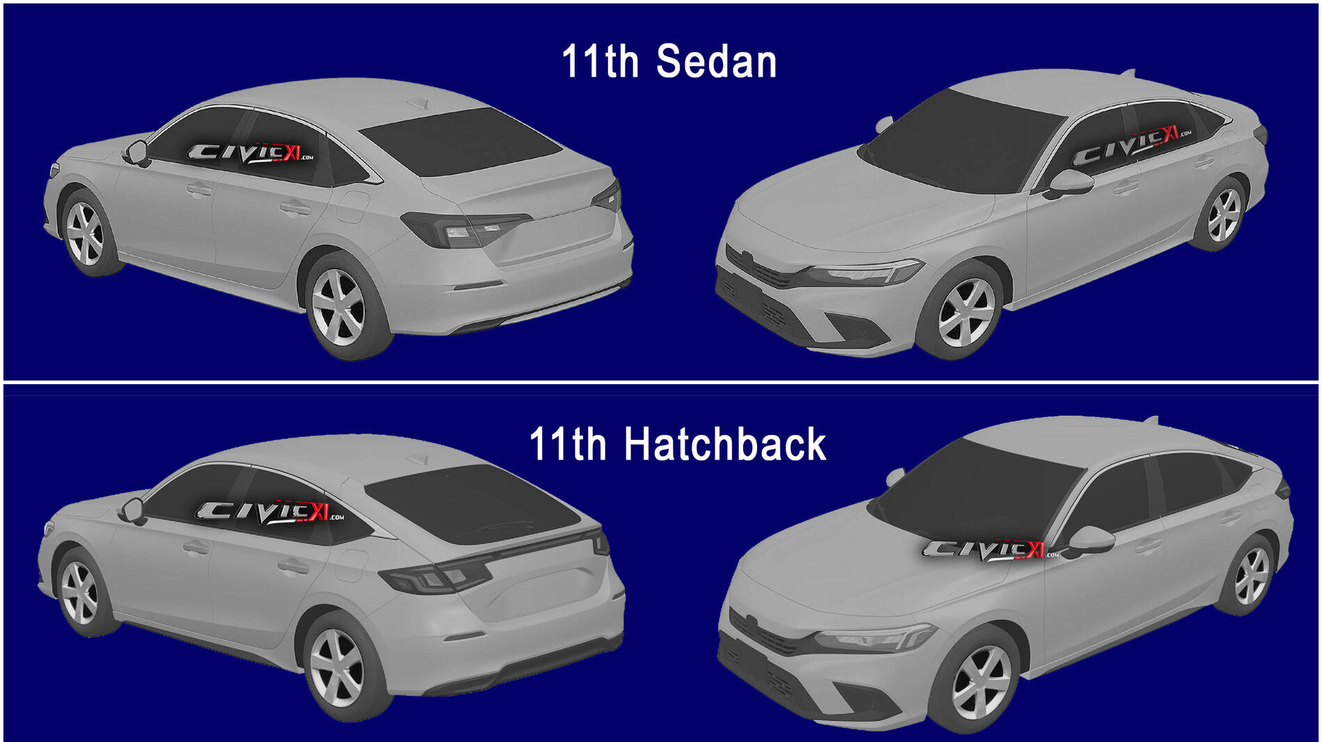 Comparisons of patent images 11th gen vs 10th gen Civic | CivicXI